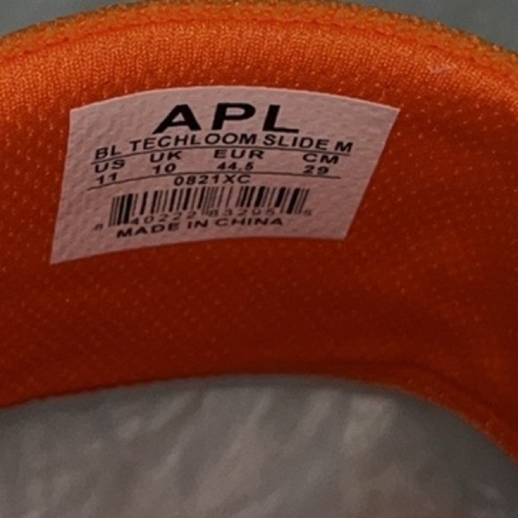 🆕 APL Men’s Big Logo Techloom Slide in Orange Size 11 UNISEX - Picture 9 of 10